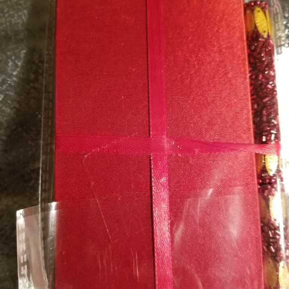 New Beaded red leafy journal with pen set. - Picture 2 of 3